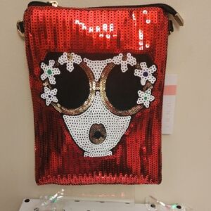 Red Sequin Crossbody Bag